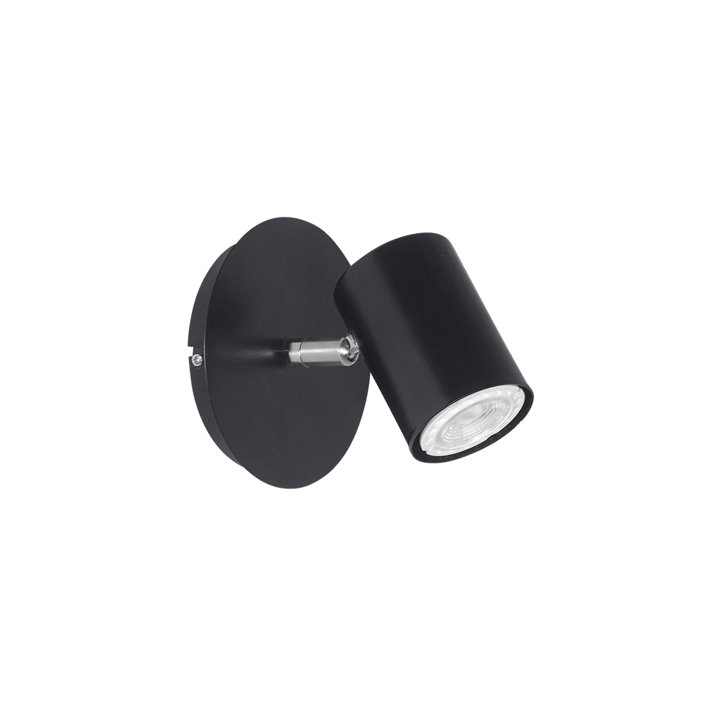 APLIQUE 1XGU10 NEGRO C/BASE RED 12CM 1748/R1N